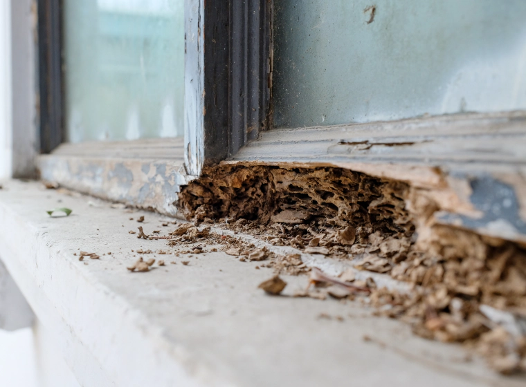 termites eating window